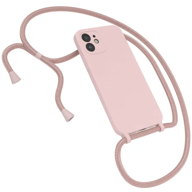 EAZY CASE Premium Silikon Handykette iPhone 12 Rose Gold flexibel