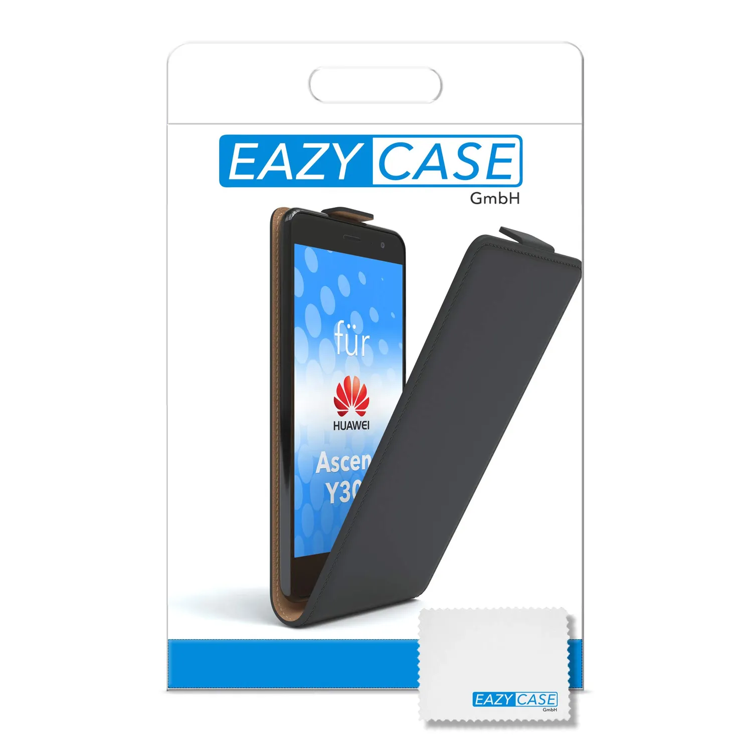 EAZY CASE Huawei Ascend Y300 Klapphülle schwarz Kunstleder