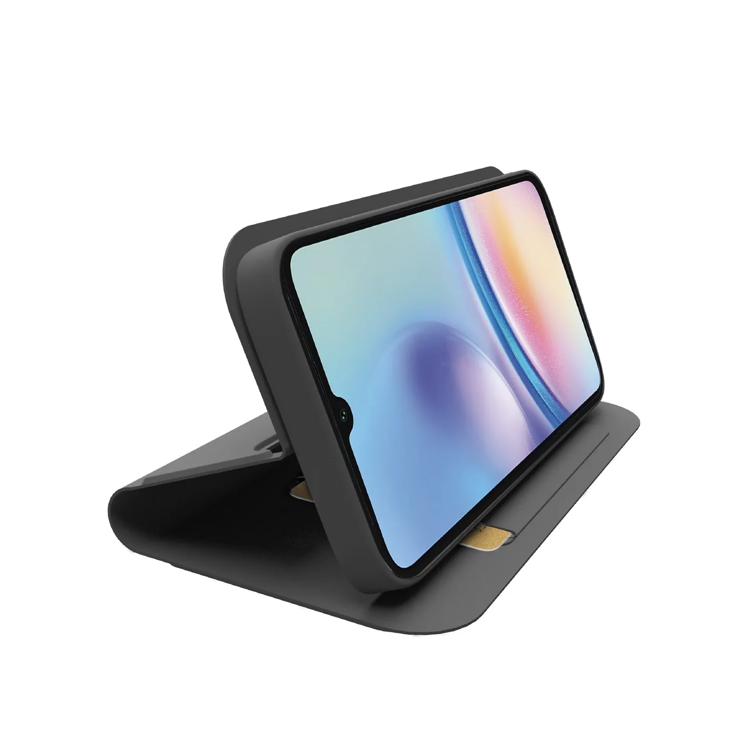 SBS Wallet Smooth Klapphülle Galaxy A05s Schwarz Leder