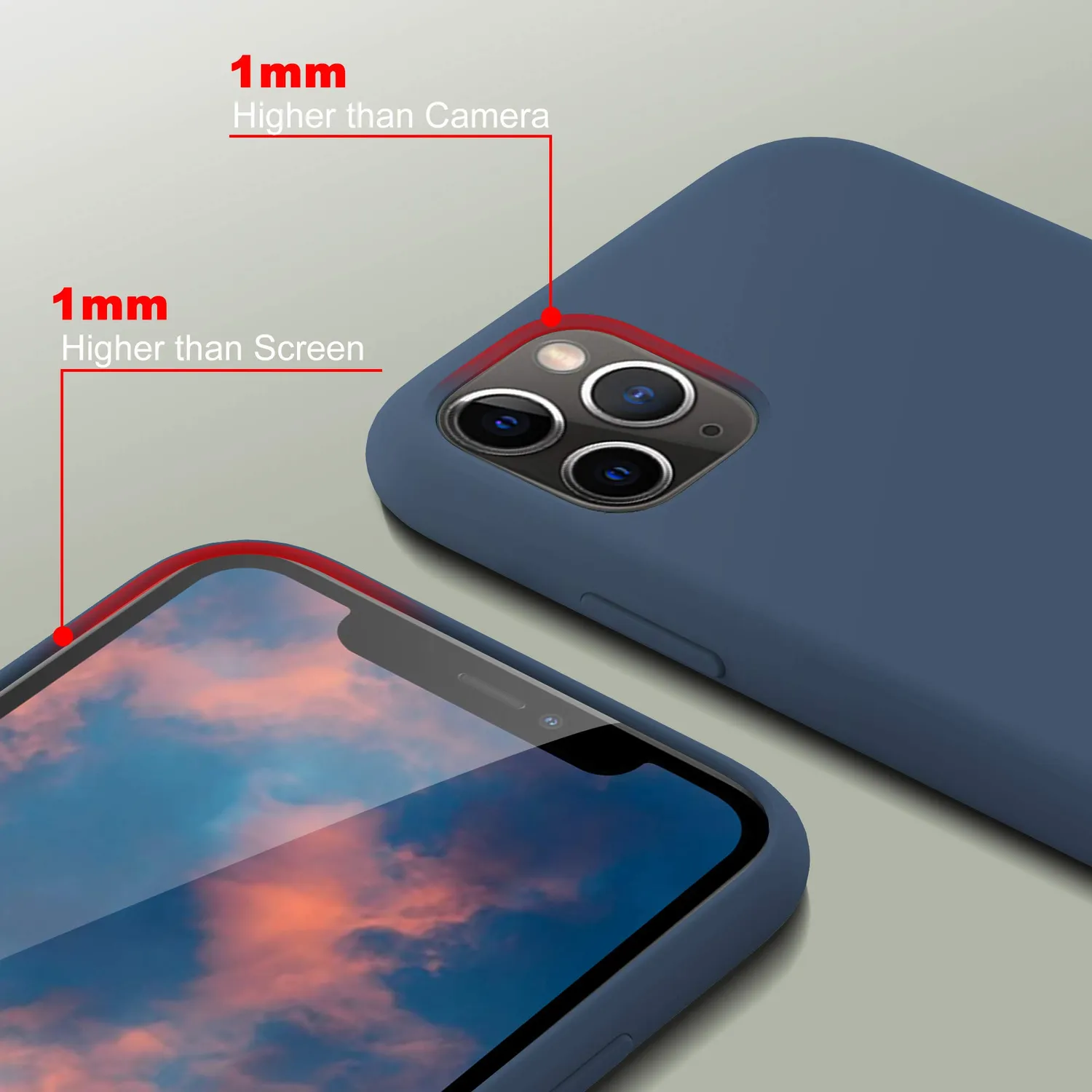 YATWIN iPhone 11 Pro Silikonhülle Blau matt