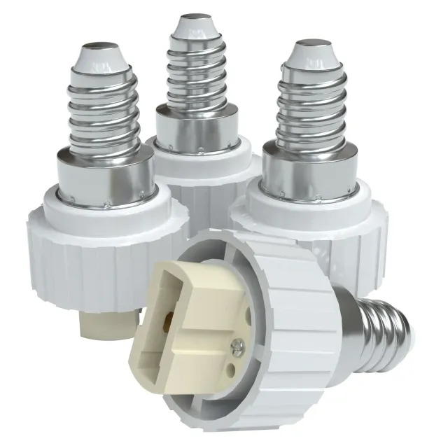 EAZY CASE E14 auf G9 Lampensockel Adapter Weiß 4er Set