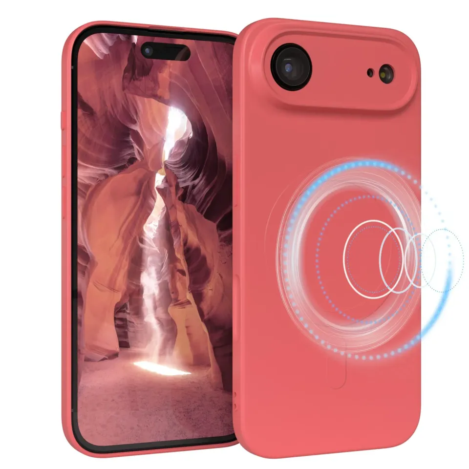EAZY CASE iPhone Air Silikonhülle Magnet Pastell Rot