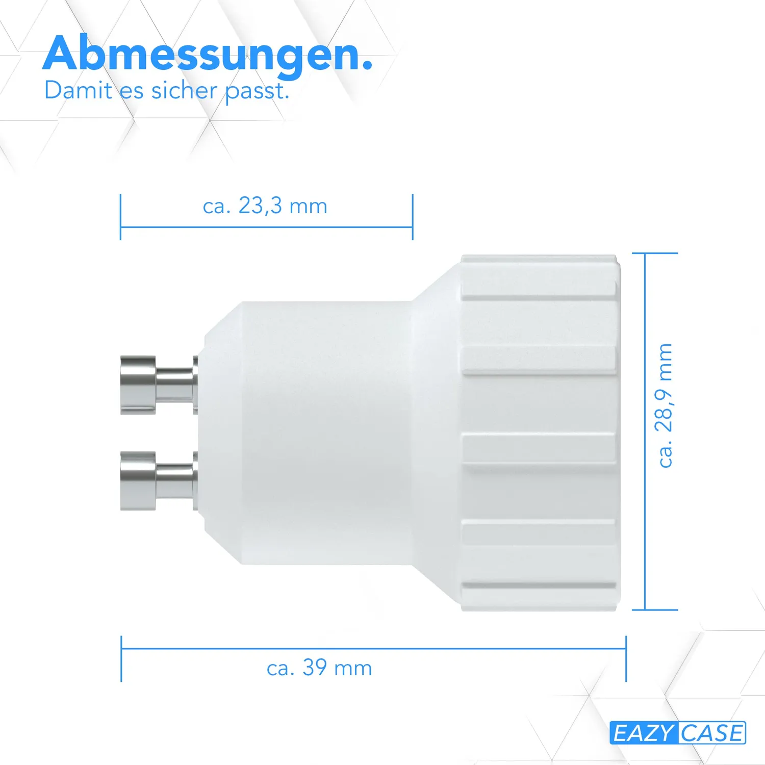 EAZY CASE GU10 auf E14 Lampensockel Adapter Weiß 4er