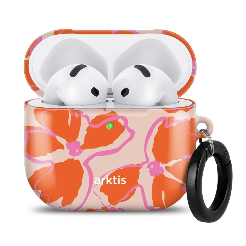 arktis AirPods 4 Hülle Orange Mallow Print kabellos