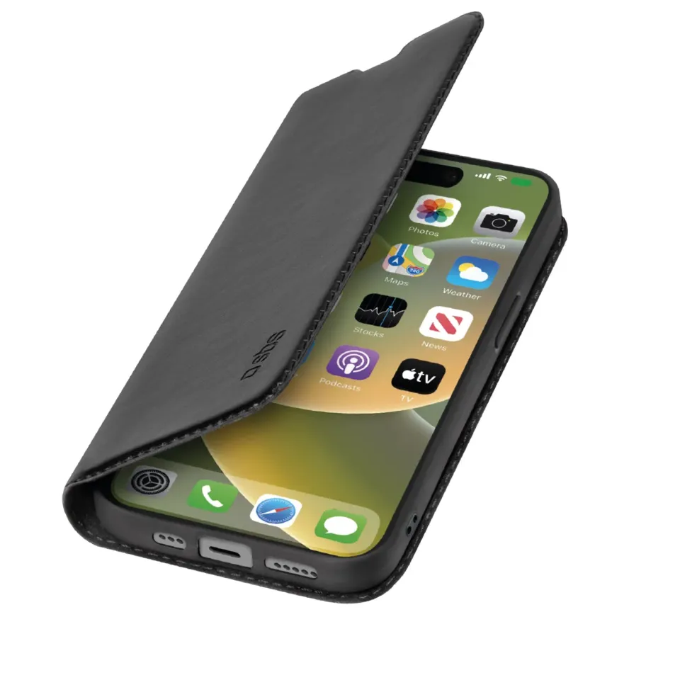 SBS Wallet Lite iPhone 15 Plus 14 Plus Hülle schwarz