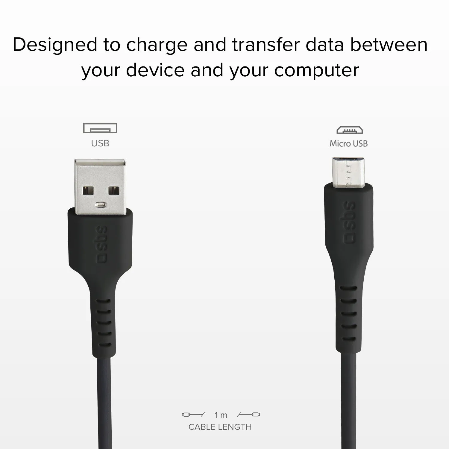 SBS USB 2.0 auf Micro-USB Ladekabel 1 m Datenkabel