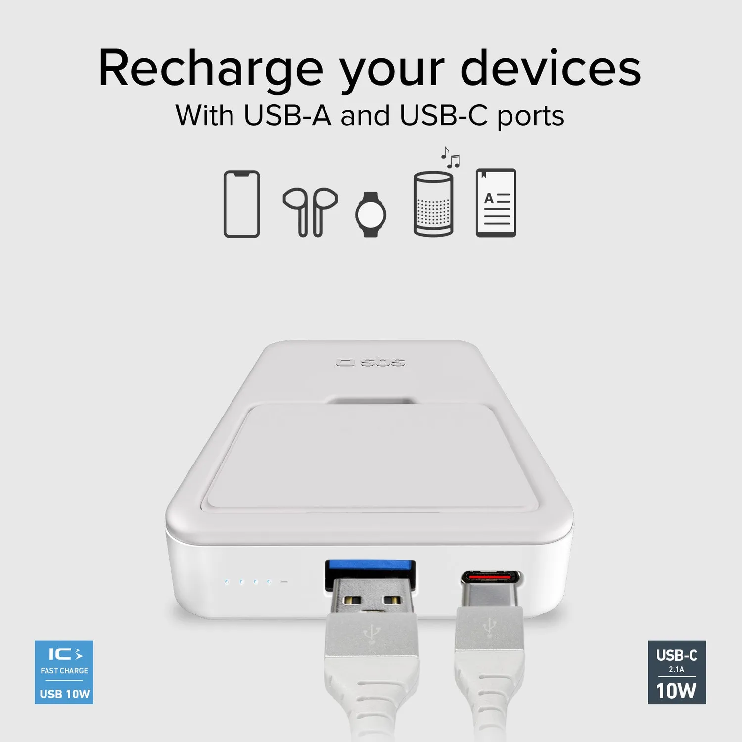 SBS Powerbank 5000 mAh magnetisch wireless mit Stand