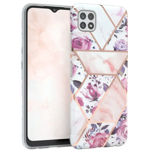EAZY CASE Galaxy A22 5G Hülle Blume Rosé Rosen Design