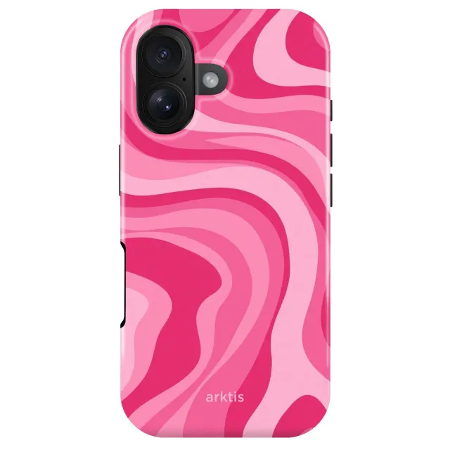 arktis Aura Pink Hülle iPhone 16 MagSafe mit Print