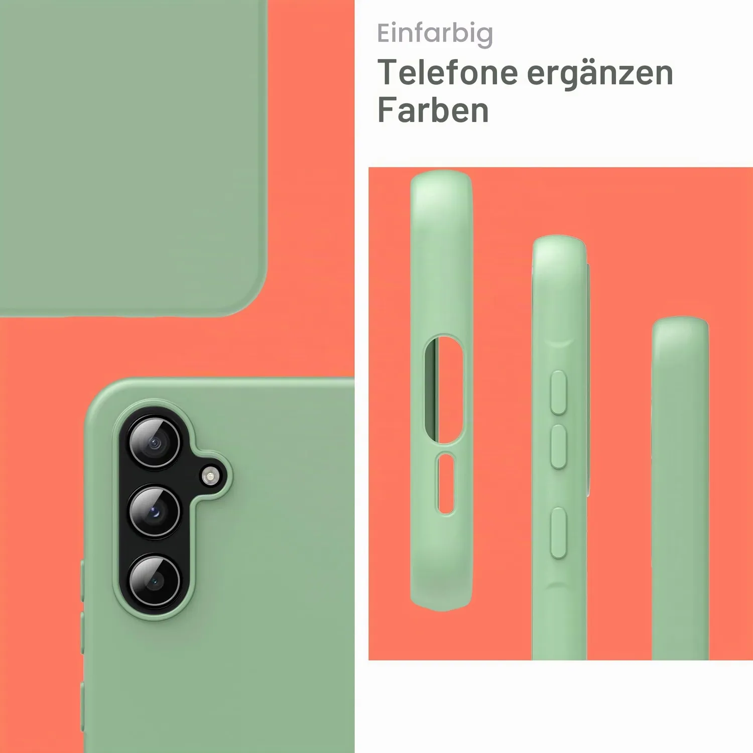 YATWIN Galaxy A55 Silikonhülle Mintgrün Soft-Touch