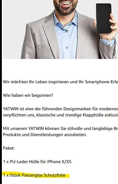 YATWIN iPhone X XS Handyhülle Königsblau Leder mit RFID-Schutz