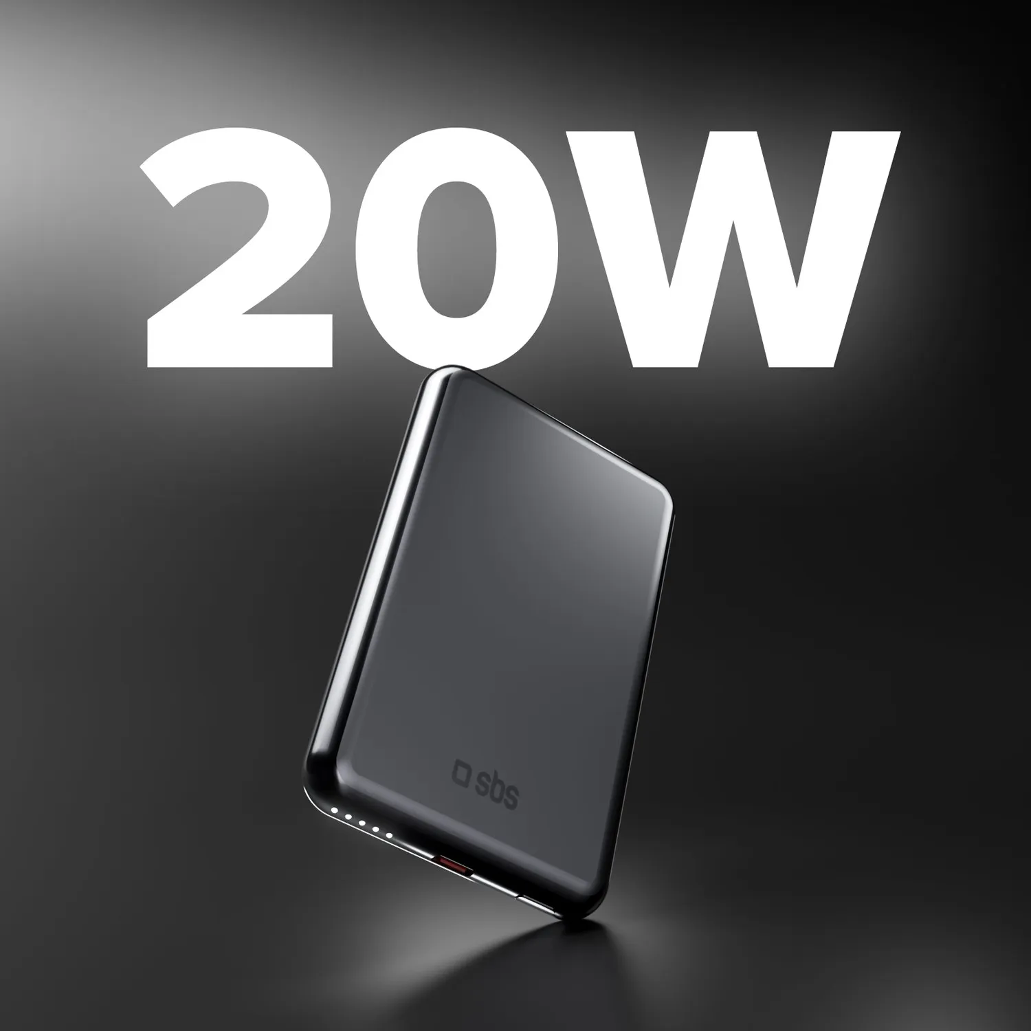 SBS Powerbank 5000 mAh magnetisch 15W MagSafe Alu
