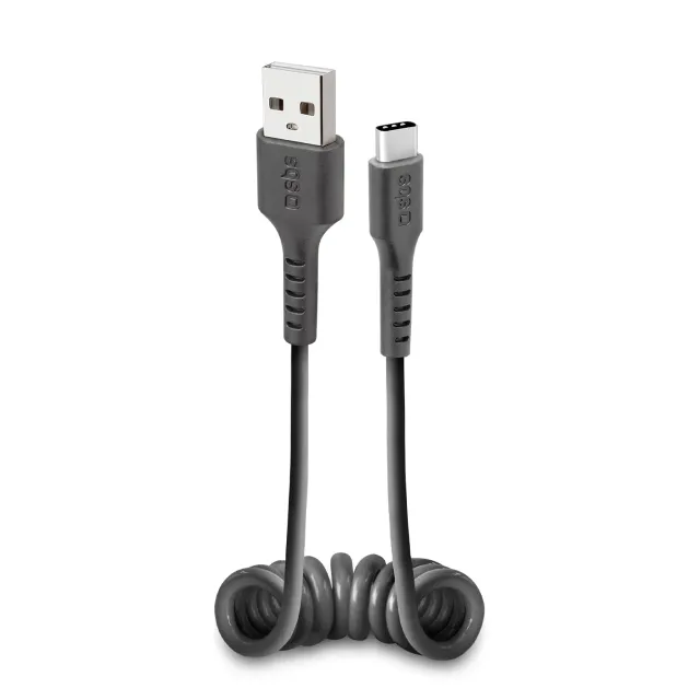 SBS Spiralkabel USB-C Ladekabel 50 cm spiralförmig