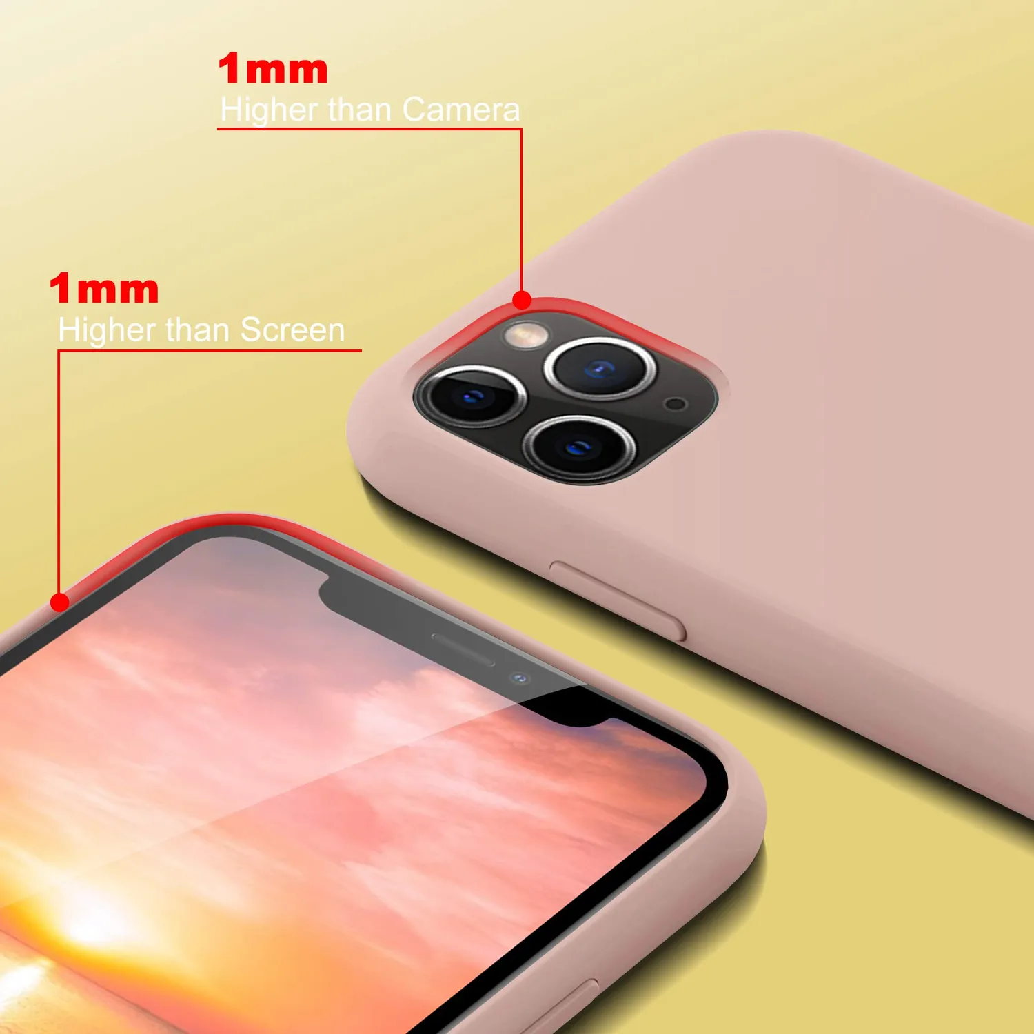 YATWIN iPhone 11 Pro Max Silikonhülle Sand Rosa matt