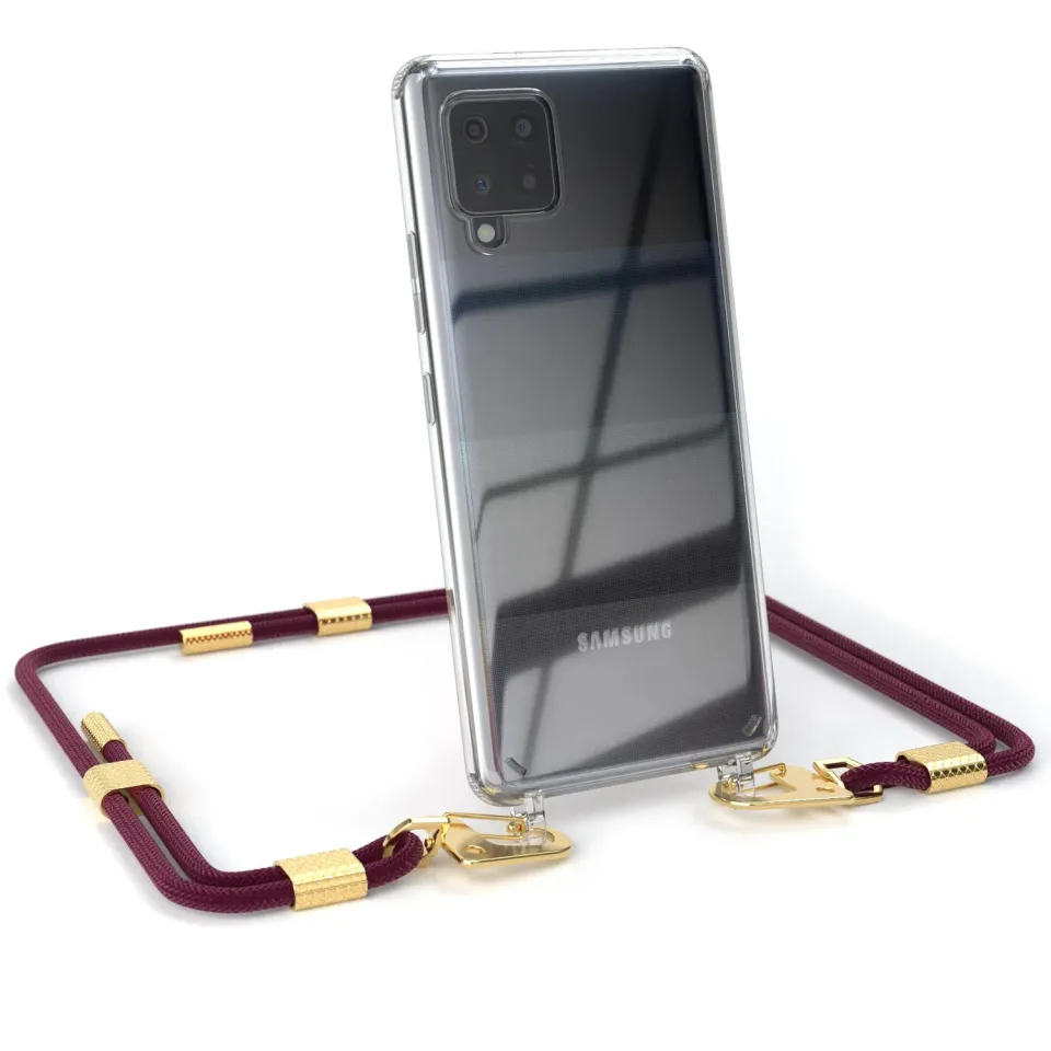 EAZY CASE Galaxy A42 5G Handykette Beere Gold Clear transparent