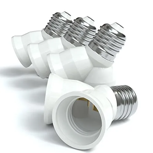 EAZY CASE E27 Y-Adapter Lampensockel Weiß 12er Pack 2-fach
