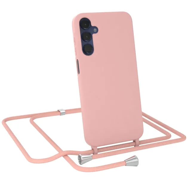 EAZY CASE Handykette Galaxy A15 Alt Rosa Kordel