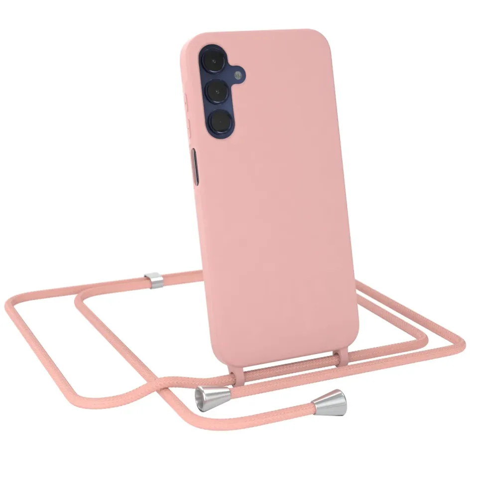 EAZY CASE Handykette Galaxy A15 Alt Rosa Kordel