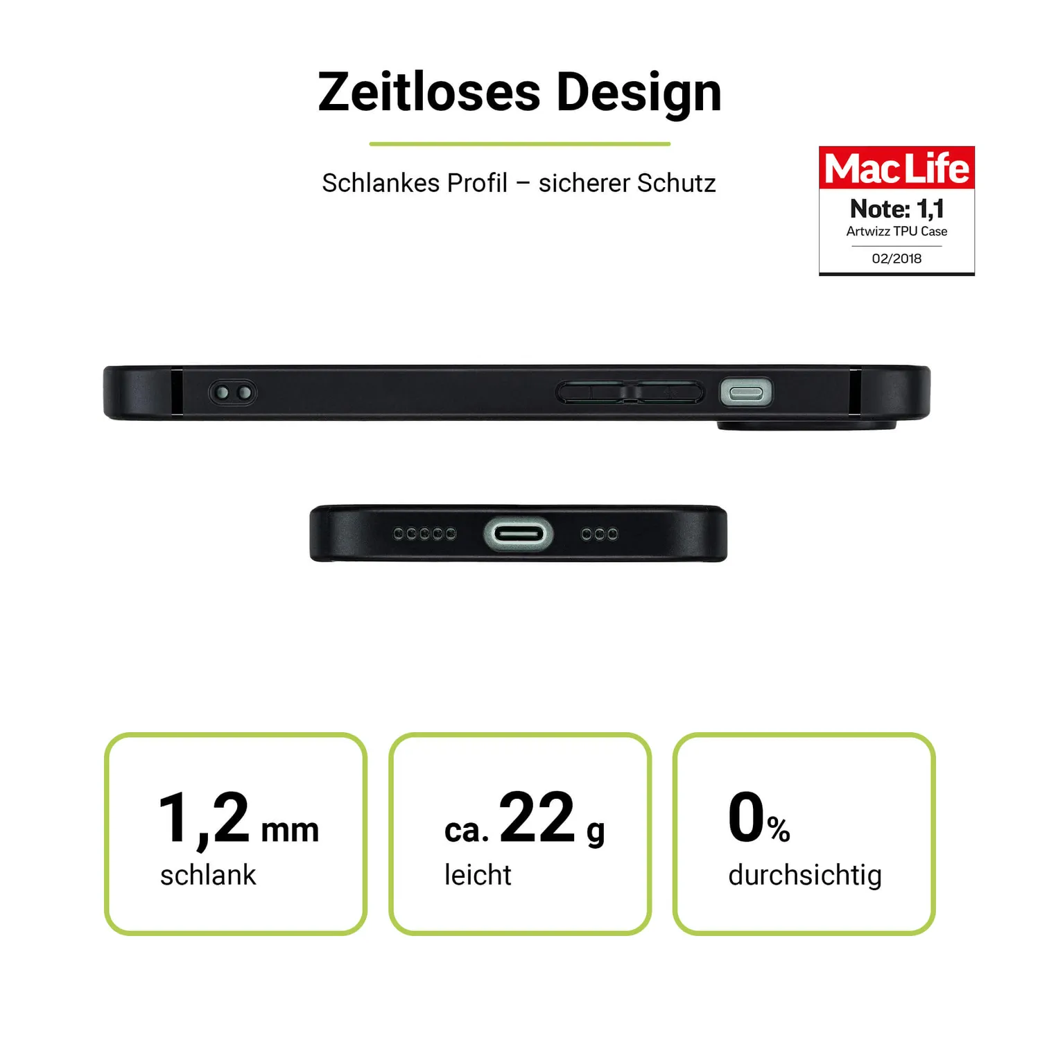 Artwizz TPU Case iPhone 16 Hülle schwarz matt-flexibel