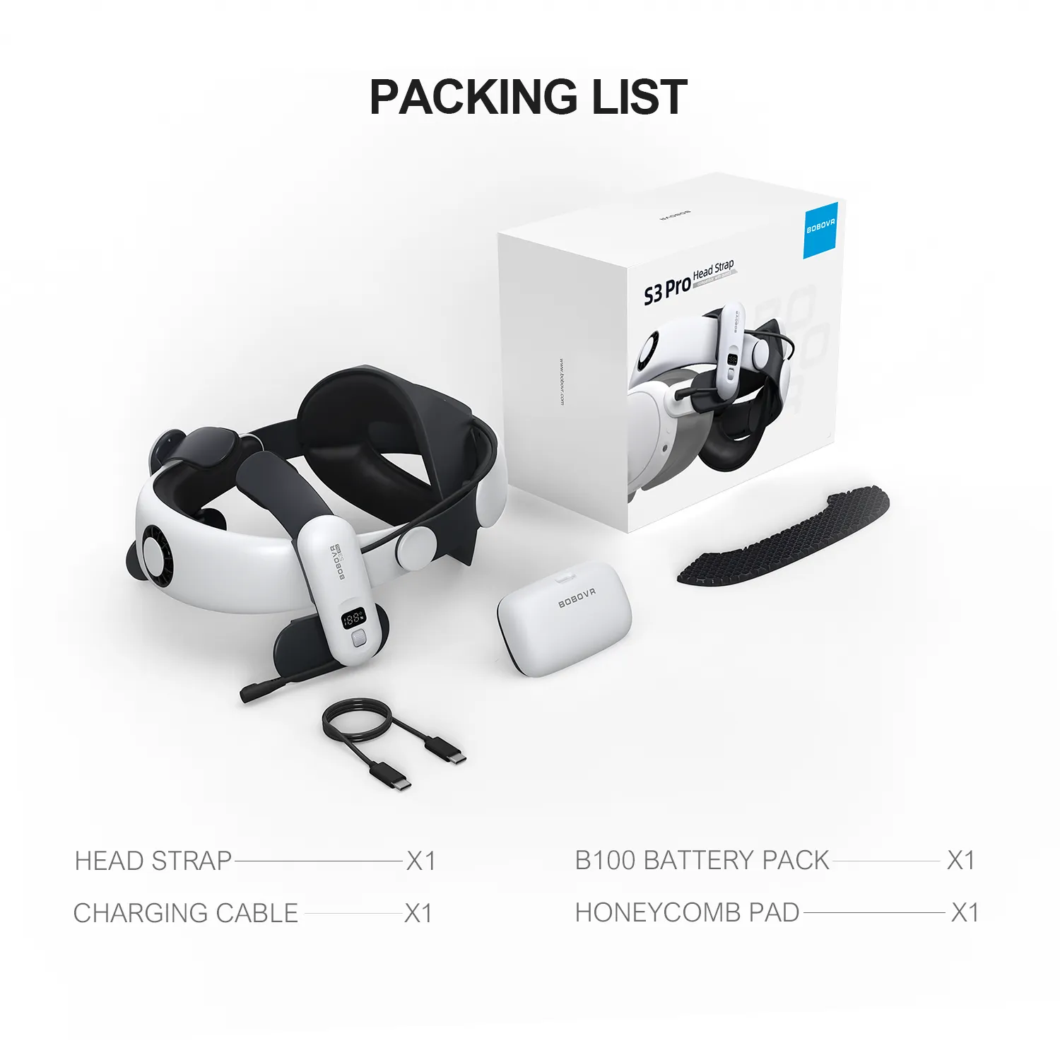 BOBOVR S3 Pro Akku-Kopfgurt für Quest 3 & 3S 10000mAh