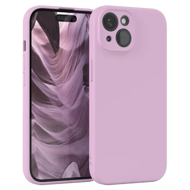 EAZY CASE iPhone 15 Silikonhülle Violett matt stoßfest
