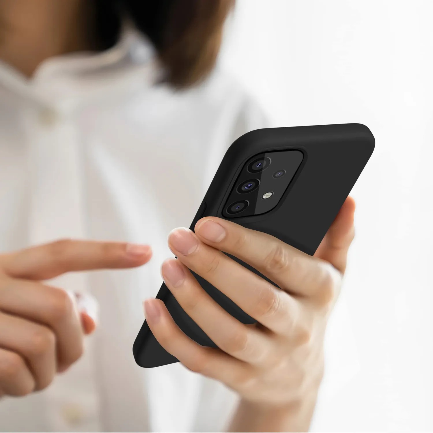 YATWIN Galaxy A32 5G Hülle Silikon schwarz dünn