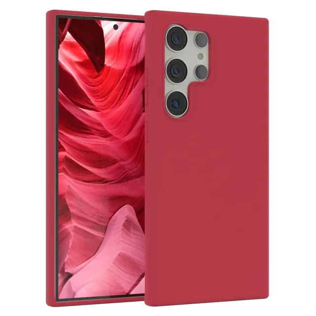 EAZY CASE Premium Silikon Galaxy S24 Ultra Handyhülle Beere matt