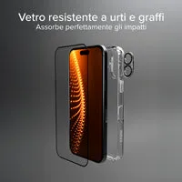 SBS D3O iPhone 16 Schutzset Hülle Glas Transparent