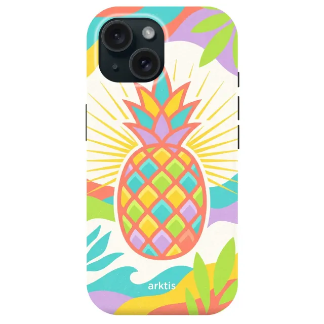 arktis Tropic Pineapple Hülle iPhone 15 MagSafe stoßfest