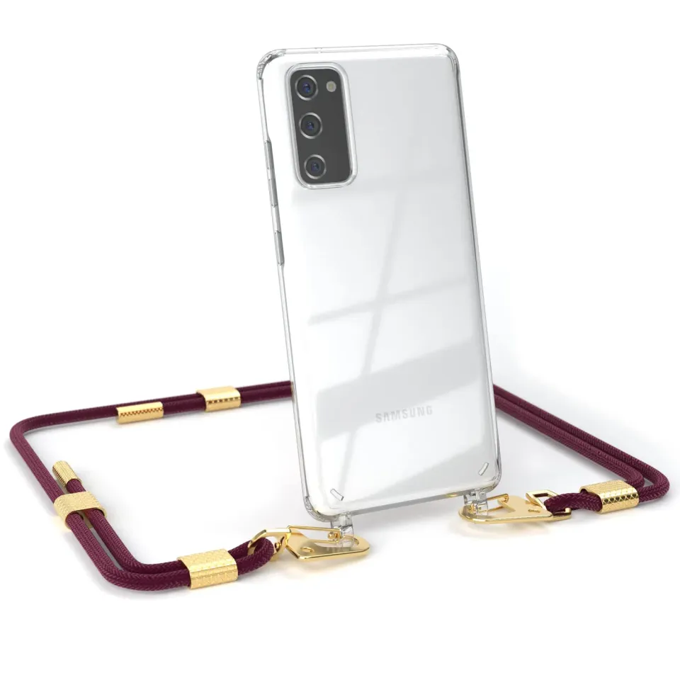 EAZY CASE Galaxy S20 FE Handykette Beere Clips Gold Clear
