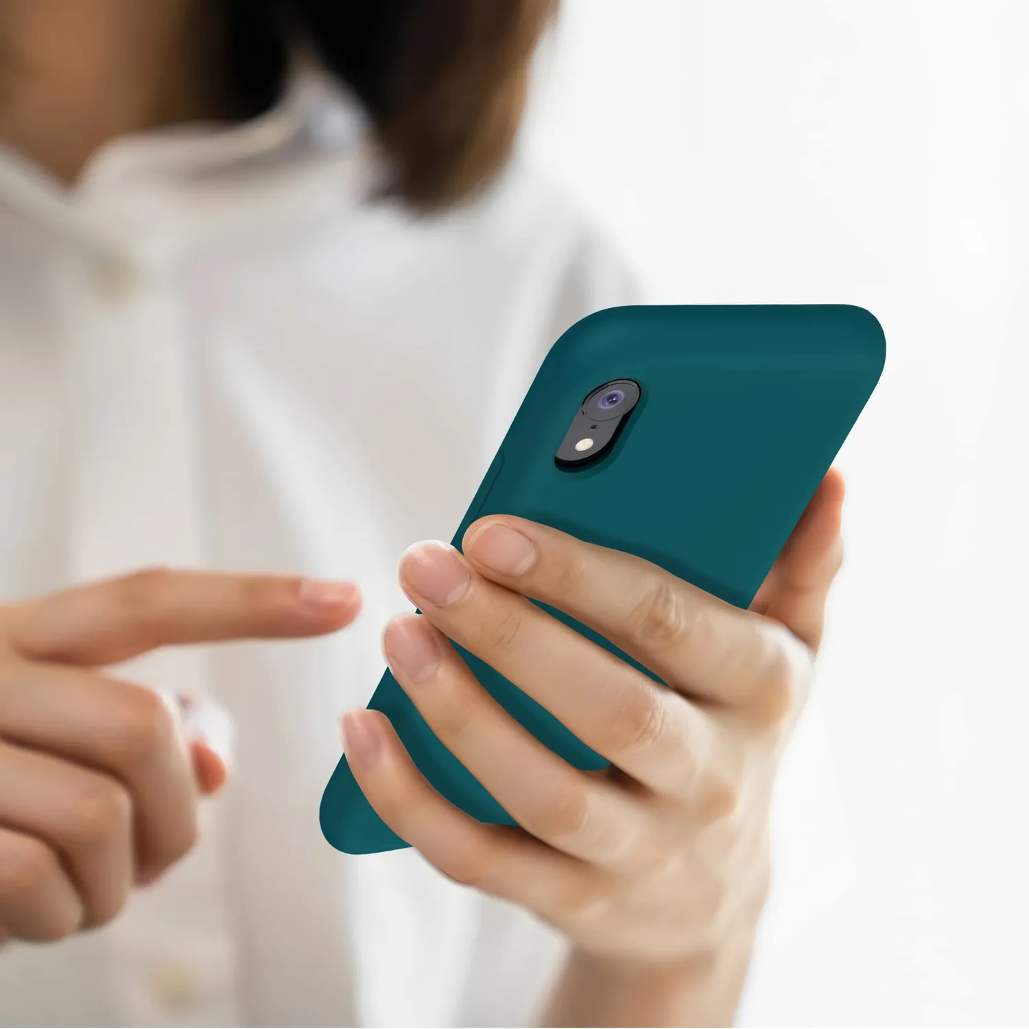 YATWIN iPhone XR Silikonhülle Dunkelgrün Folie stoßfest