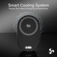 SBS Magnet Autohalterung Qi2.2 25W Lüftung 360° schwarz
