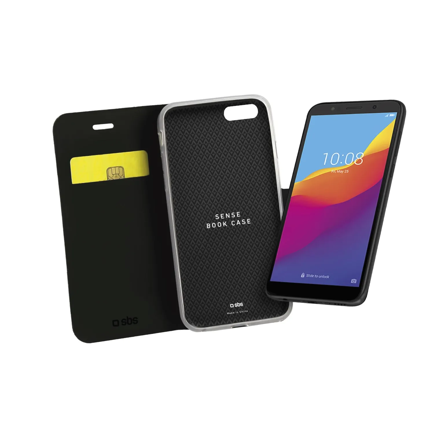 SBS Book Sense Honor 7S Huawei Y5 2018 Hülle Schwarz Stand