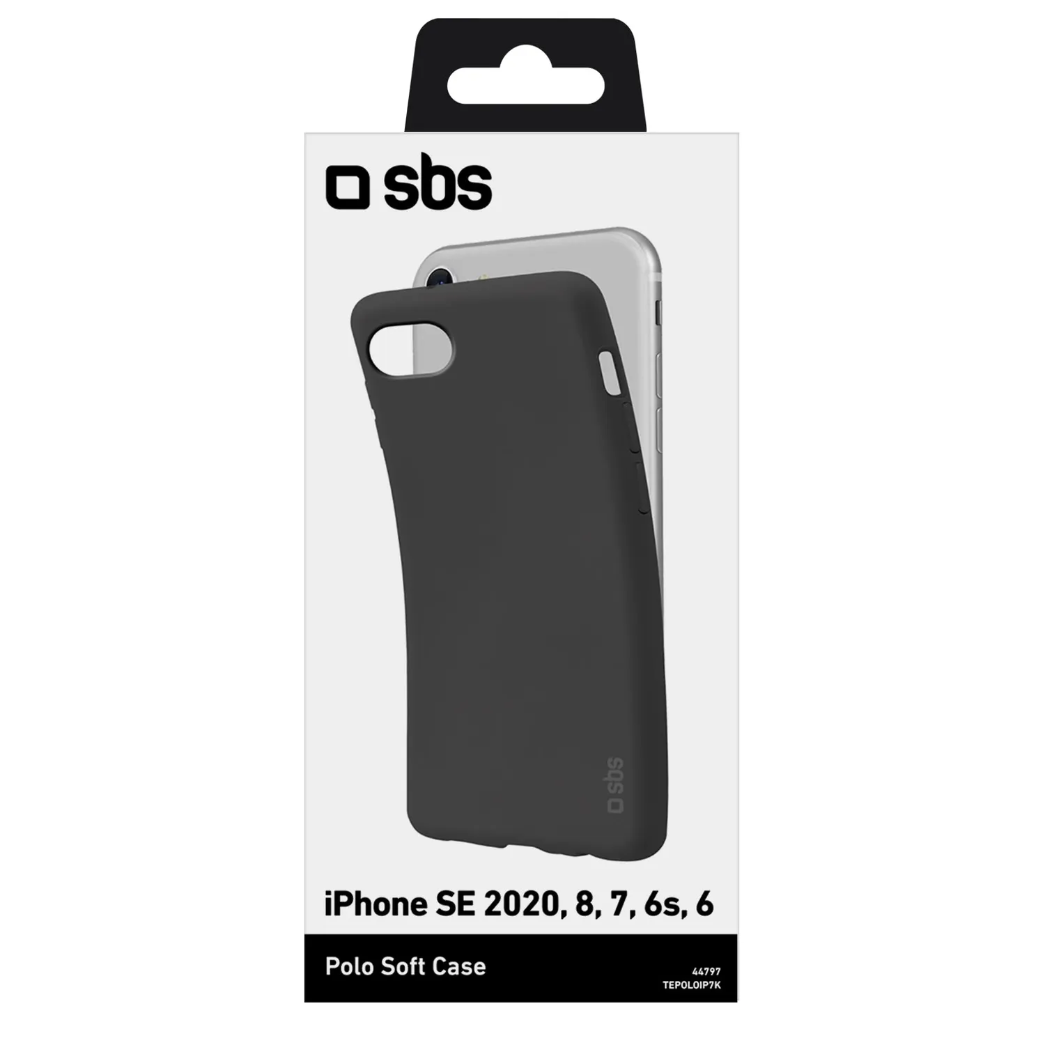 SBS Polo Handyhülle iPhone SE 2020/8/7/6s/6 Schwarz matt