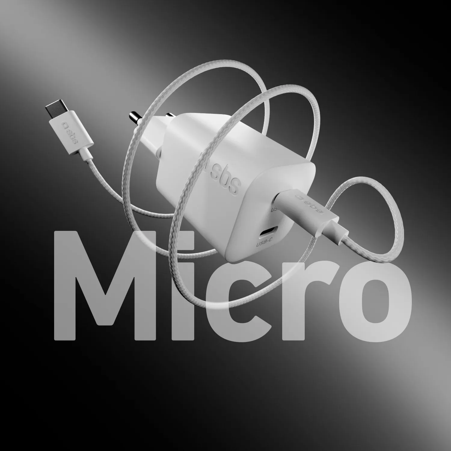 SBS 100W GaN Wandladegerät 2x USB-C + Kabel 1,5 m