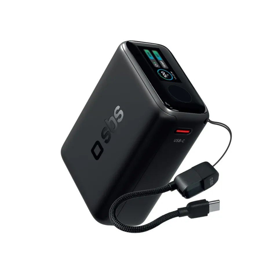 SBS Powerbank 10000mAh 40W PD 3.2 mit Display