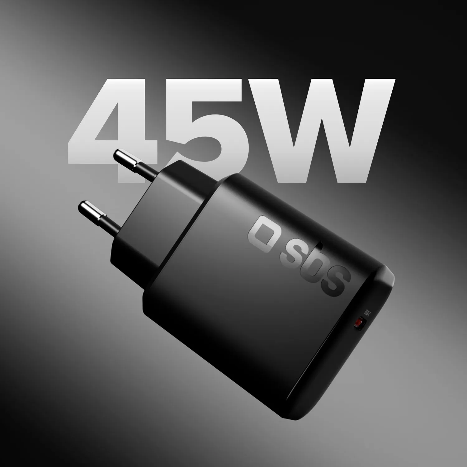 SBS 45W PD Ladegerät mit USB-C Kabel 2m GaN
