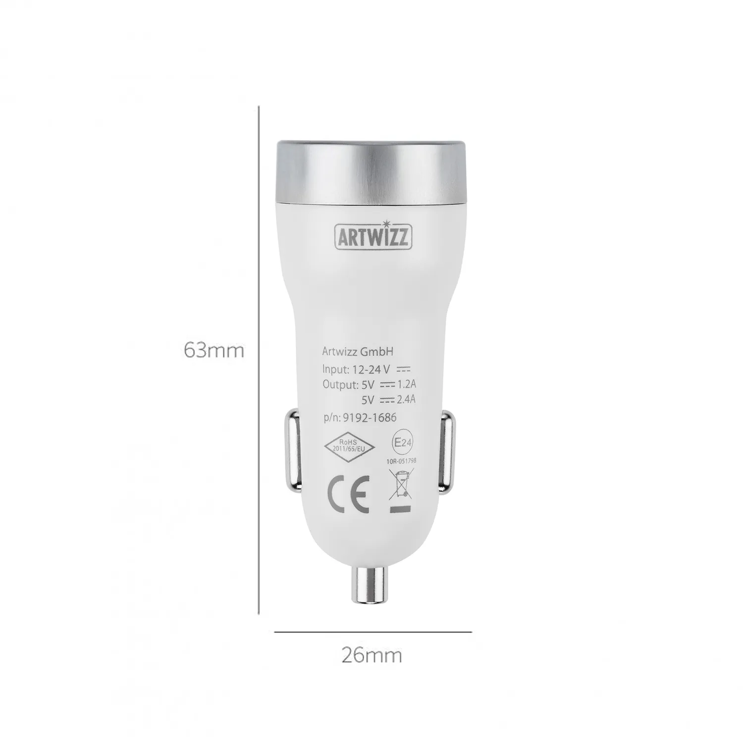 Artwizz CarPlug Double Auto-Ladegerät 2x USB-A kompakt