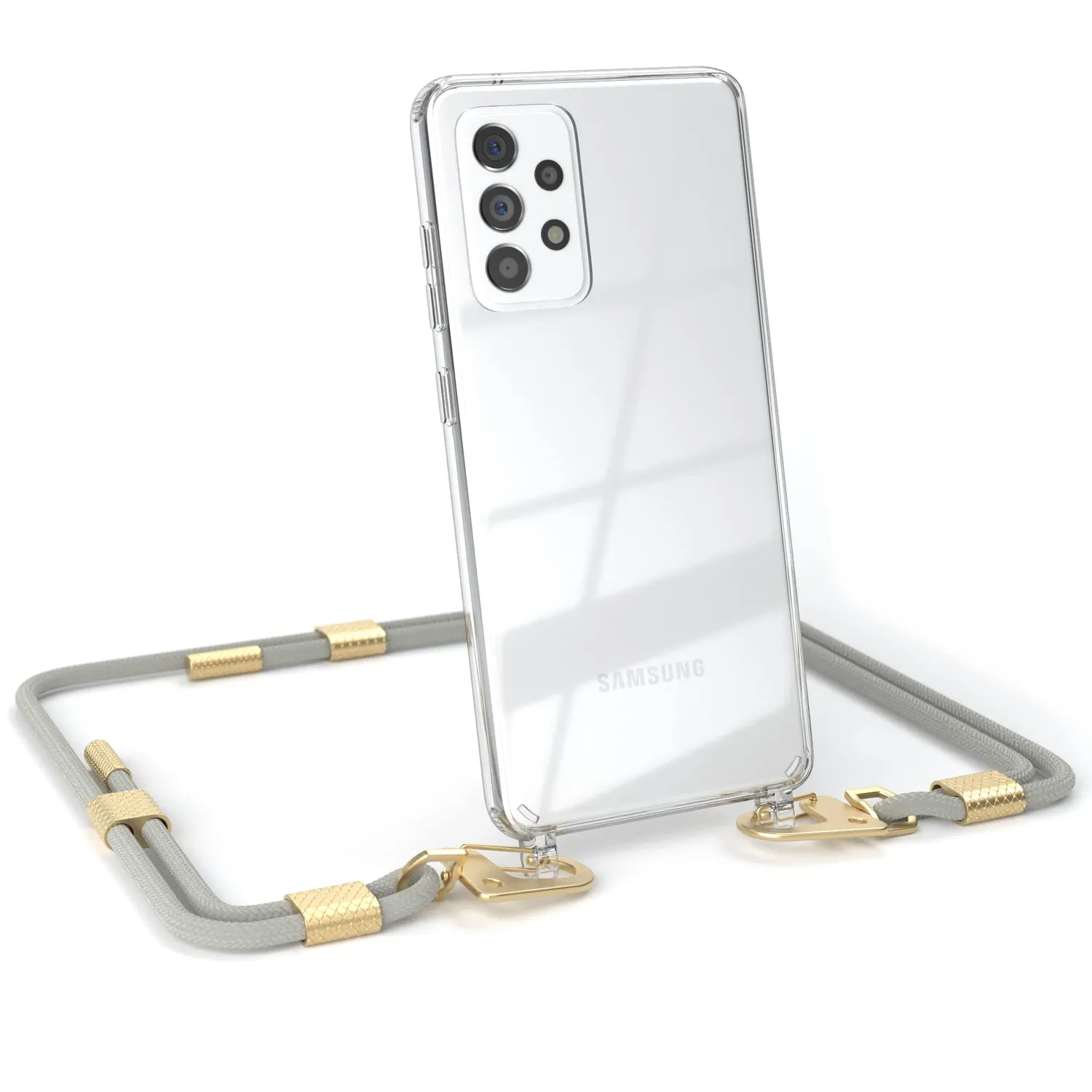 EAZY CASE Galaxy A52 A52s Handykette Karabiner Beere Gold