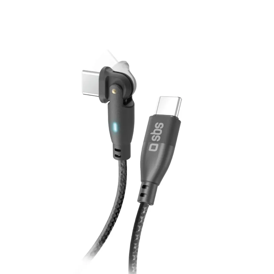 SBS Flexi USB-C Kabel 60W 1m Nylon abgewinkelt