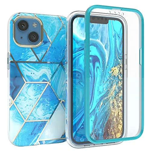 EAZY CASE iPhone 13 360 Grad Hülle Blau Full Cover