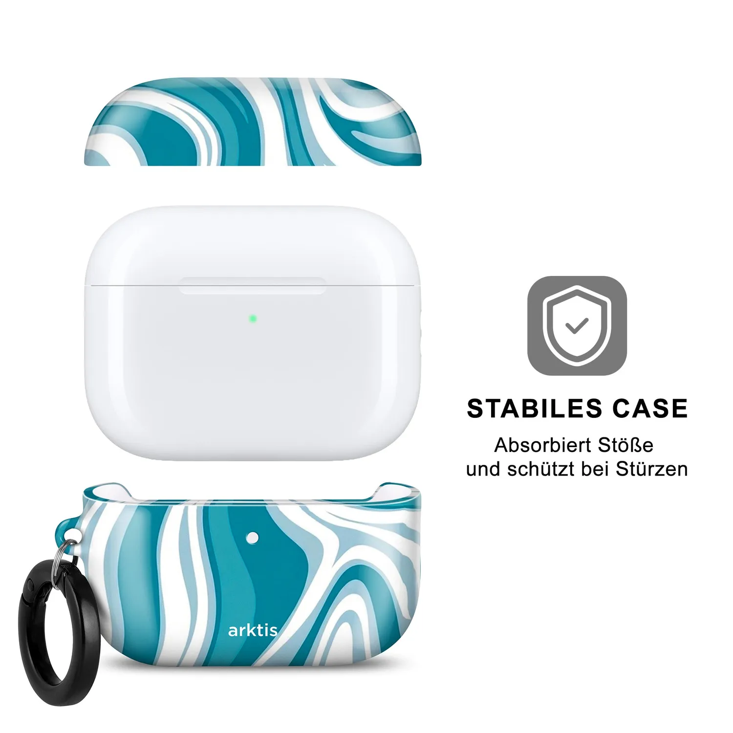 arktis AirPods Pro 3 Hülle Blue Lagoon Polycarbonat