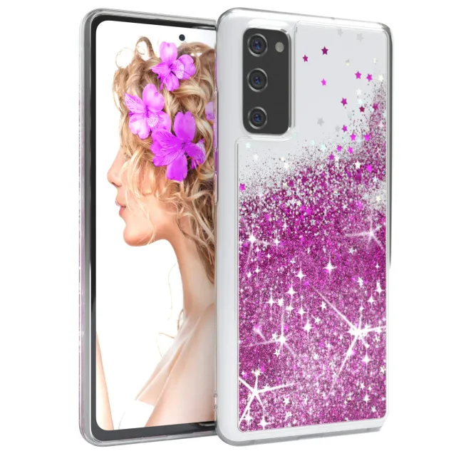 EAZY CASE Galaxy S20 FE Glitzerhülle Liquid Lila transparent