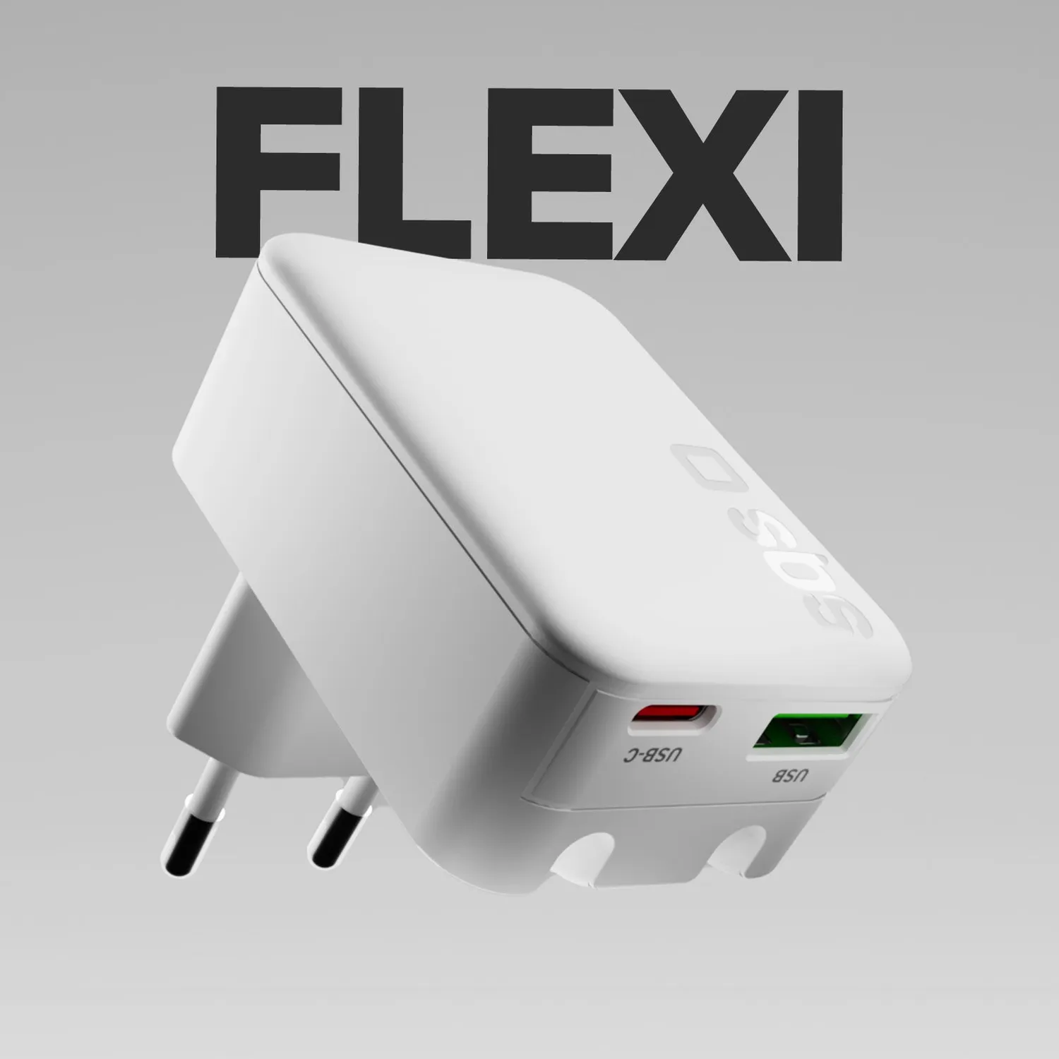 SBS Flexi Wall Charger 30W USB-C USB-A GaN