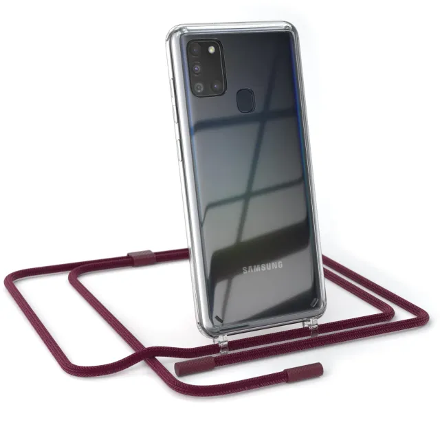 EAZY CASE Galaxy A21s Handykette Beere Rope transparent
