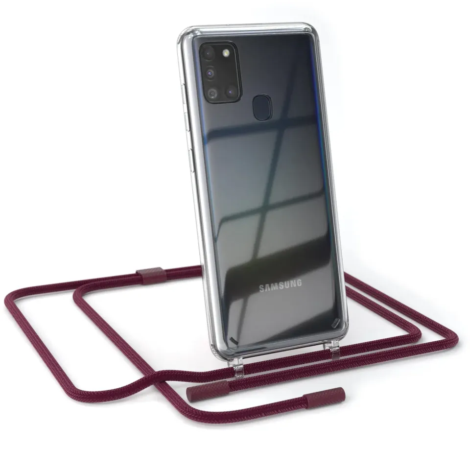 EAZY CASE Galaxy A21s Handykette Beere Rope transparent