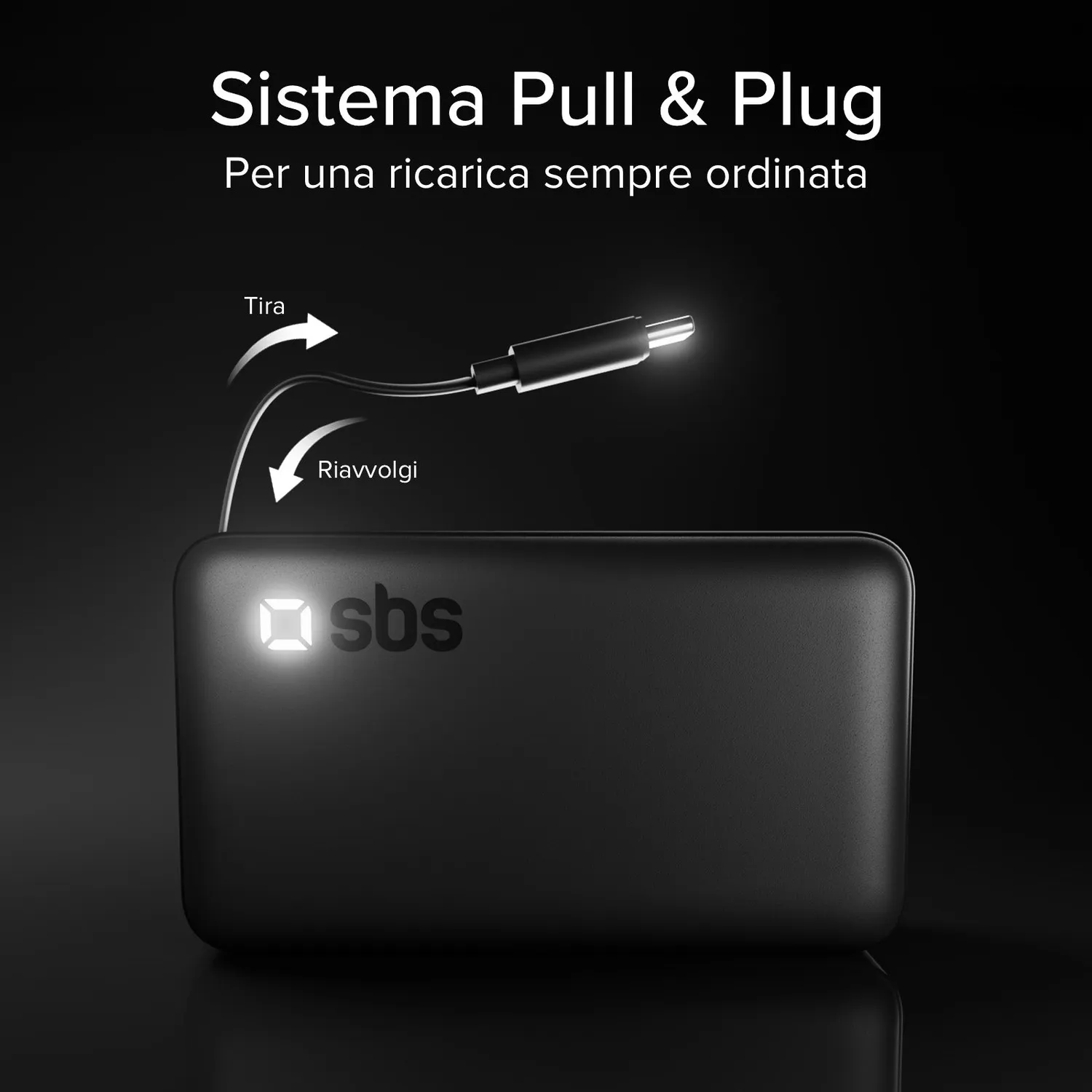 SBS Powerbank 10000mAh USB-C 20W mit Kabel