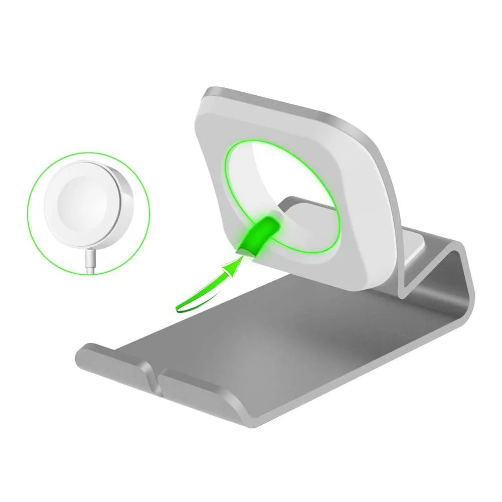 arktis Apple Watch Ladestation Aluminium Silber