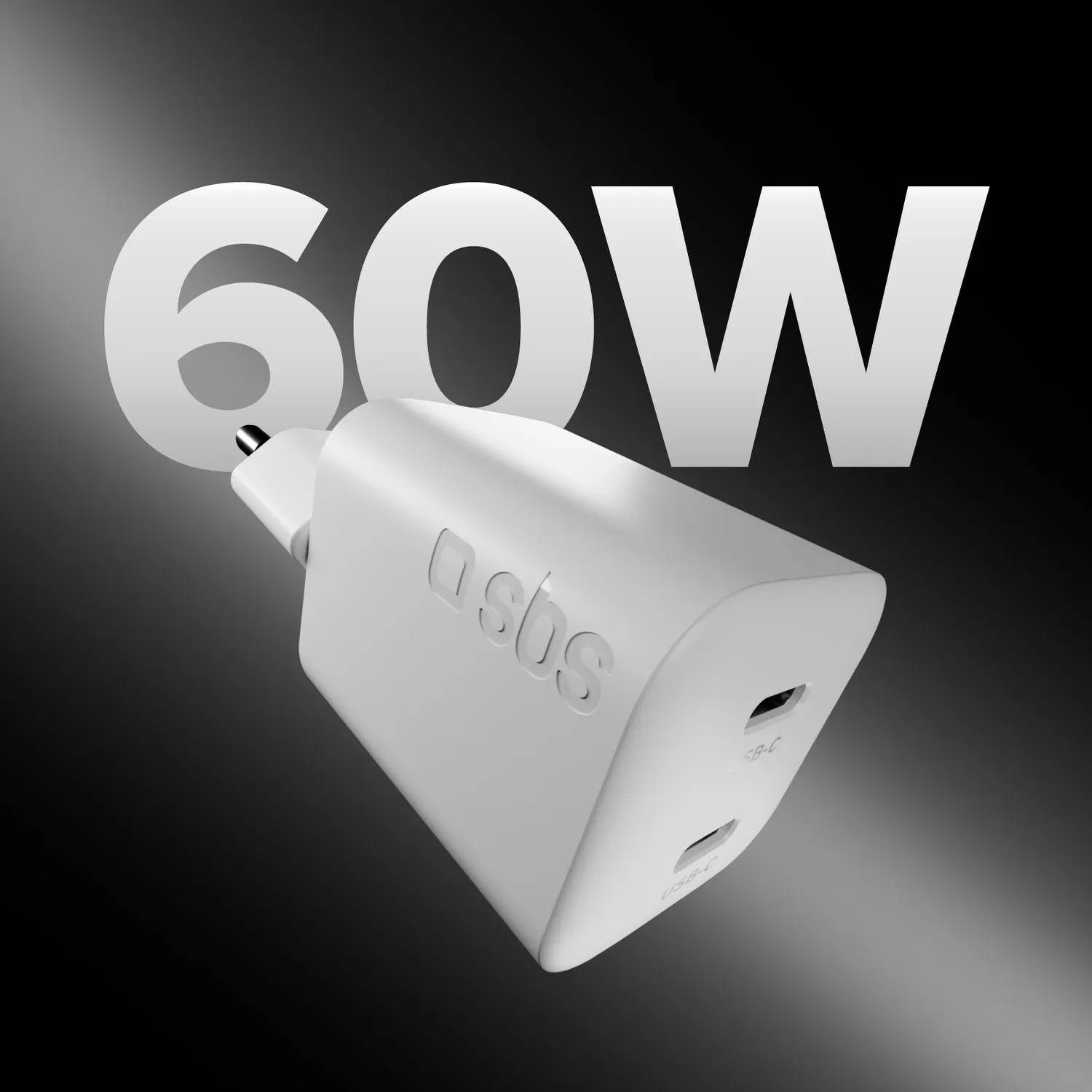 SBS 60W PD 3.2 AVS Wandladegerät 2-Port mit Kabel 1,5 m