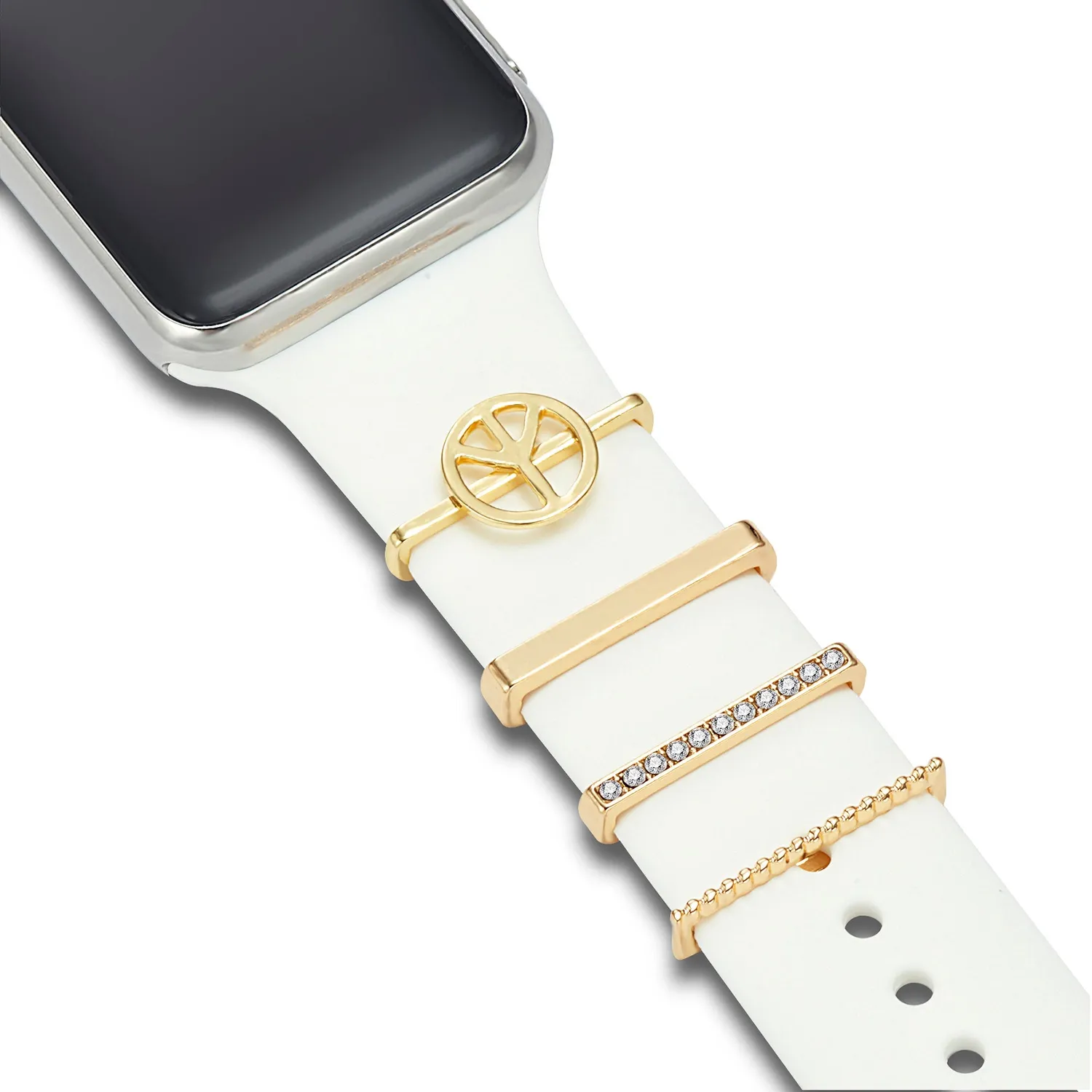 arktisband Peace Apple Watch Charm Gold Edelstahl